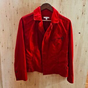 CAbi Jacket Womens L Red Cotton Nautical Style Excellent Condition Lightly Worn